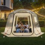 VEVOR Pop up Bubble Tent, 336x305x220 cm, Transparante Kampeertent, Tuinkoepel Iglo Tent met Ramen, 540° Panoramisch Uitzicht, voor 8 10 Personen, ...