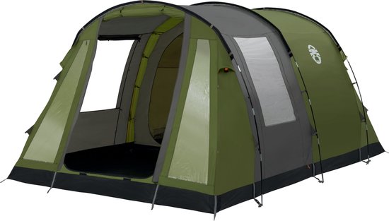 4-persoons-koepeltent-146wdp-1.jpg Coleman Cook 4 tent – 4 Persoons tunneltent – UV Guard zonbescherming Brandvertragend materiaal – Grijs/blauw - Afbeelding 1