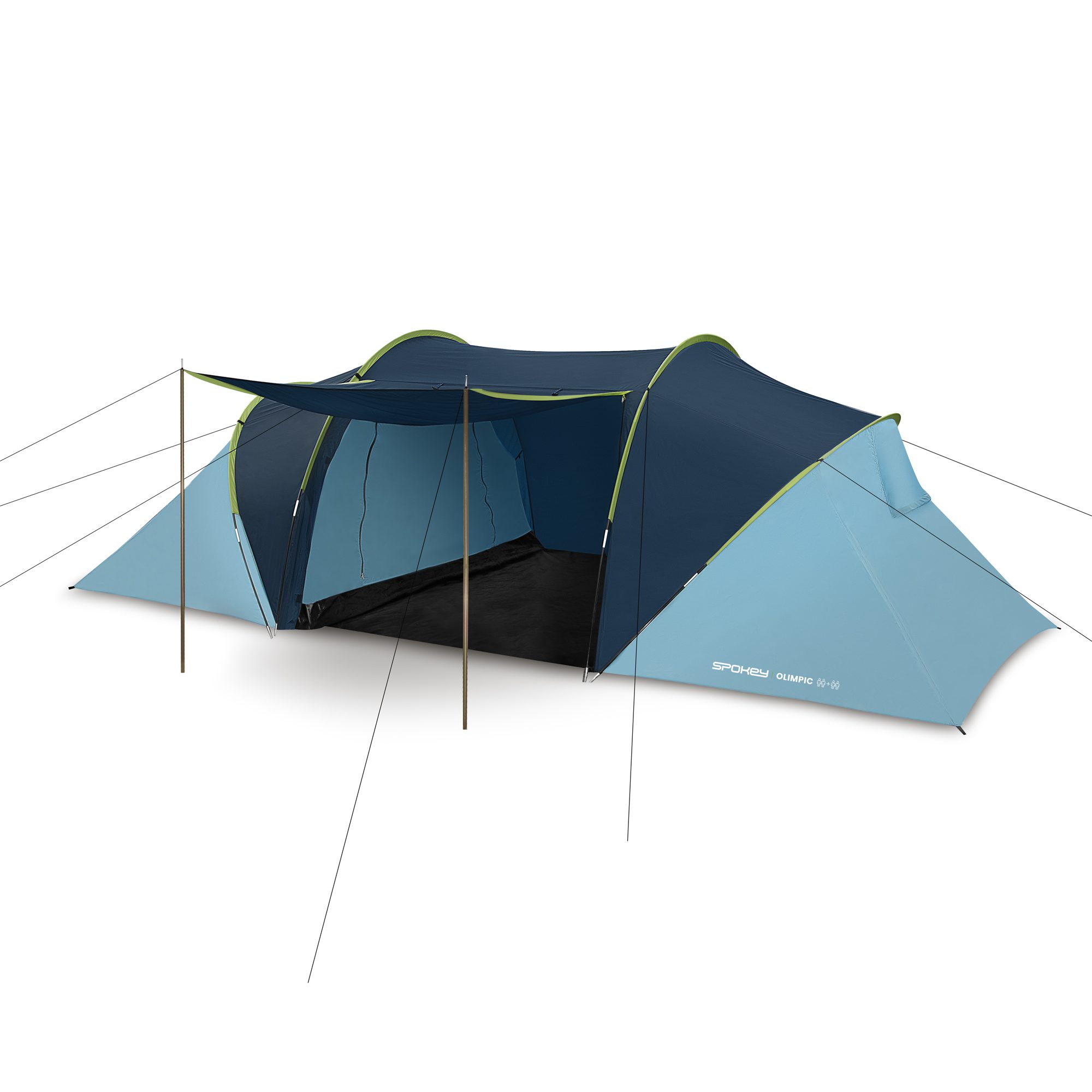 4-persoons-tent-2-slaapcabines-822vgi-1.jpg 4 persoons tent Spokey OLIMPIC 2+2 met 2 slaapcabines (430×220×130 cm) - Afbeelding 1