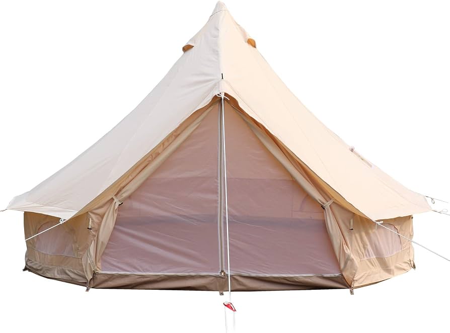 canvastent-572kmg-1.jpg BuoQua 3 6 m klokkentent, outdoor glamping, canvastent, katoenen tipi tent voor camping, waterdicht, voor gezinnen, camping, outdoor, jagen, voor alle seizoenen : Amazon.nl: Sport & outdoor - Afbeelding 1
