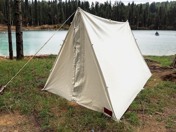 canvastent-578hkf-1.jpg Premium Wedge Tent: a Bushcraft Canvas Tent Traditional 100% Cotton Camping Tent. Rain proof & Rot resistant Available in Different Colors Etsy - Afbeelding 1