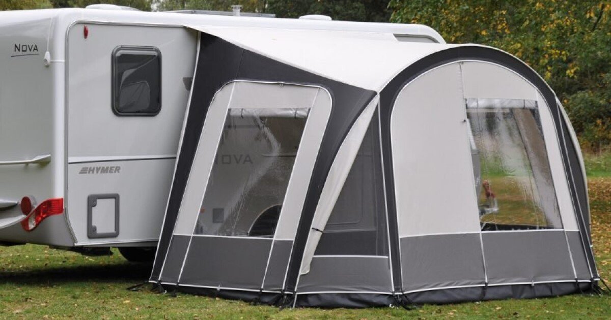deeltent-caravan-798xys-1.jpg Deeltent 350 Champagne/Zwart | Linberg - Afbeelding 1