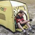 Speciale tent voor fietskampeerders