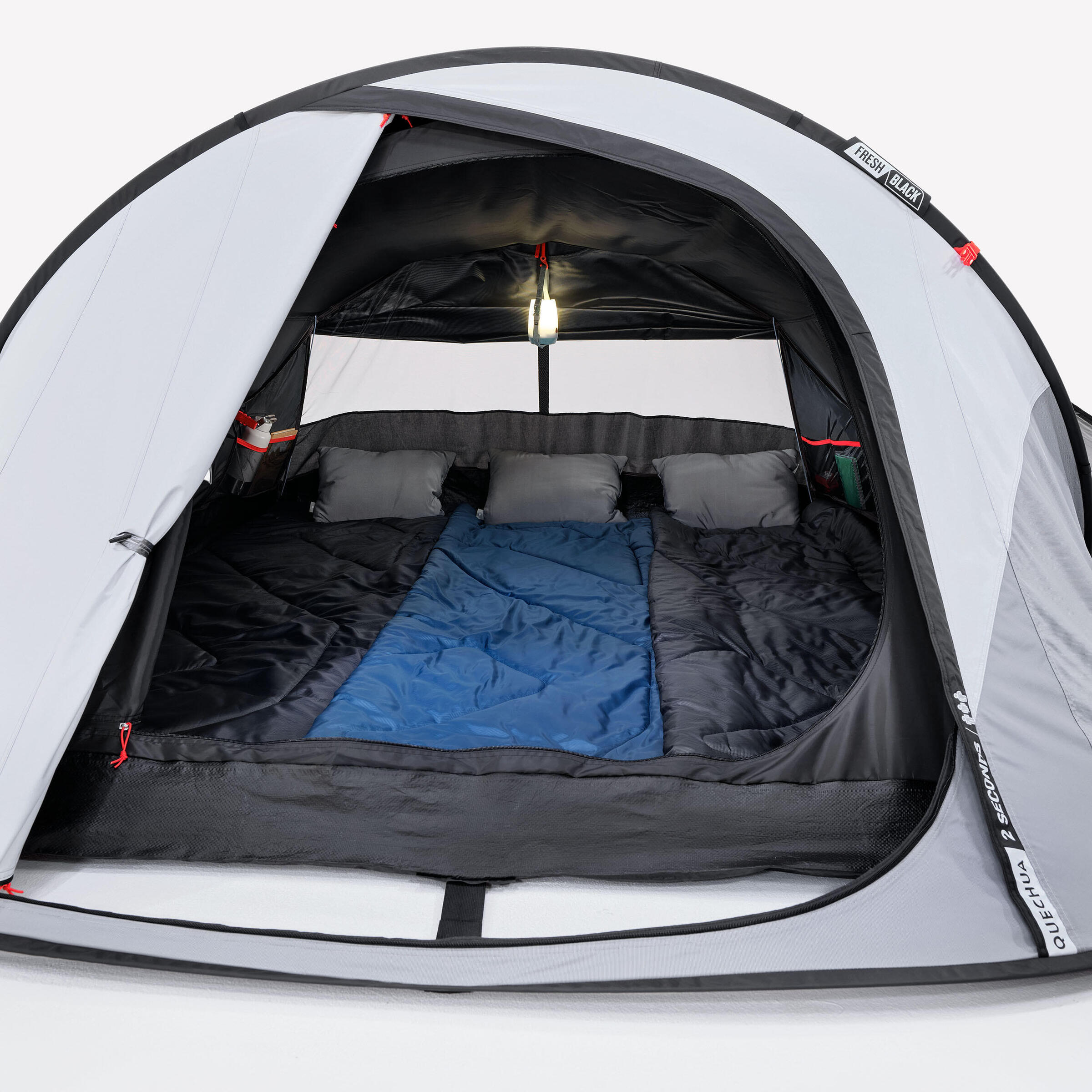 fresh-en-black-tent-182pps-1.jpg Decathlon Instant 3 person camping tent, 2 Seconds Fresh & Black Tesco Groceries - Afbeelding 1