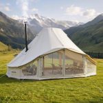 VEVOR Bell Tent, 4 seizoenen, 6x4x3,1 m, yurttent met opening voor kachelpijp en regenhoes, polykatoenstof, slaapt tot 12 personen, ideaal voor gezinskamperen en buitenactiviteiten, beige | VEVOR NL