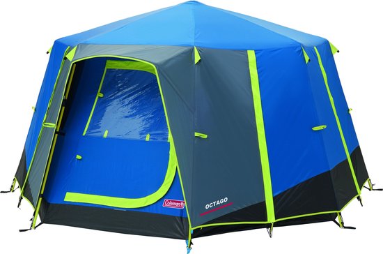 hoge-tent-713llj-1.jpg Coleman OctaGo tent tent 3 persoons festival tent Blauw/lime | bol - Afbeelding 1