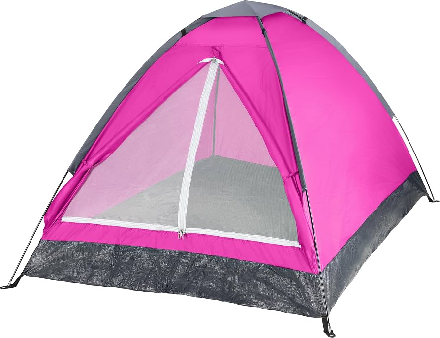 kampeertent-2-personen-334udo-1.jpg Koepeltent voor 2 personen regenvlieg en draagtas eenvoudig op te zetten geweldig voor kamperen, backpacken, wandelen en outdoor muziekfestivals van Wakeman Outdoors (roze), 2 personen : Amazon.nl: Sport & outdoor - Afbeelding 1