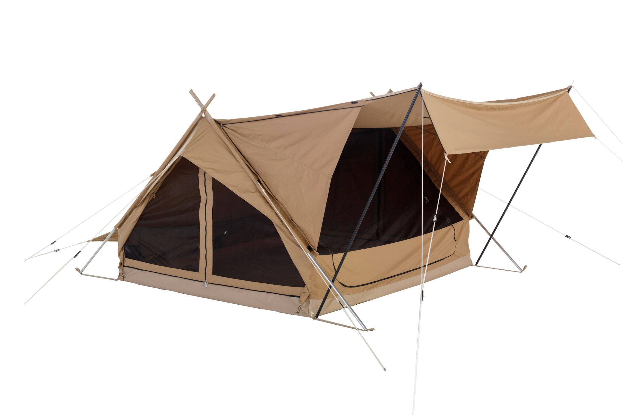 katoenen-tent-3-persoons-786qax-1.jpg Altaï 3 Persoons Polykatoenen Kampeertent met Panoramisch Gaas - Afbeelding 1