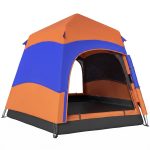 Outsunny Quick Up Waterdicht Maken Tent Dubbelwandige Familie Tent voor 4 6 Personen, Snel Op Te Zetten