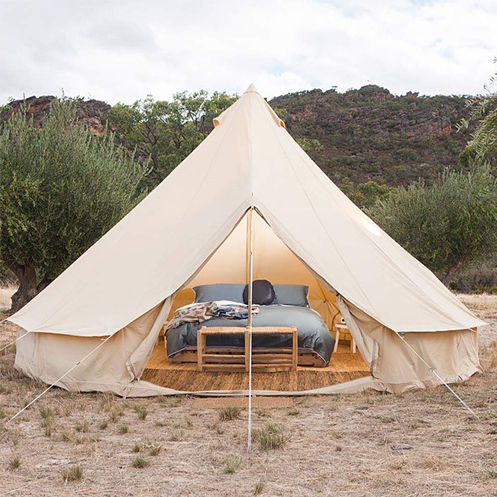 ronde-tent-032nsx-1.jpg Piramide Ronde Bell Tent Canvas Yurt Tent Met Rits Grondzeil, 4 Seizoen Grote Familie Tipi Tenten Voor Outdoor Familie Camping, Diameter 3M/4M/5M/6M Katoen/Canvas : Amazon.nl: Sport & outdoor - Afbeelding 1
