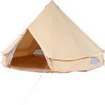 Ronde tent van canvas, 3 m 4 seizoenen yurt tent, kampeertent met kachelaansluiting,... | bol