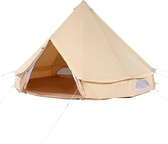 ronde-tent-570dyz-1.jpg Ronde tent van canvas, 3 m 4 seizoenen yurt tent, kampeertent met kachelaansluiting,... | bol - Afbeelding 1