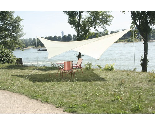 schaduwdoek-tent-254hvj-1.jpg FLORACORD Camping en vrijetijd schaduwdoek vierkant zand 400x400 cm - Afbeelding 1