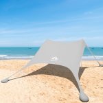 Night Cat Strandtent Luifel Zonwering UPF 50+ UV bescherming met Zandanker Aluminiumpalen voor Strand Park Achtertuin : Amazon.nl: Sport & outdoor