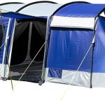 Skandika tunneltent Montana voor 8 personen | Slaapcabine technologie, 3 tot 4 zwarte slaapcabines, 5000 mm waterkolom, klamboe, 4 ingangen, ...