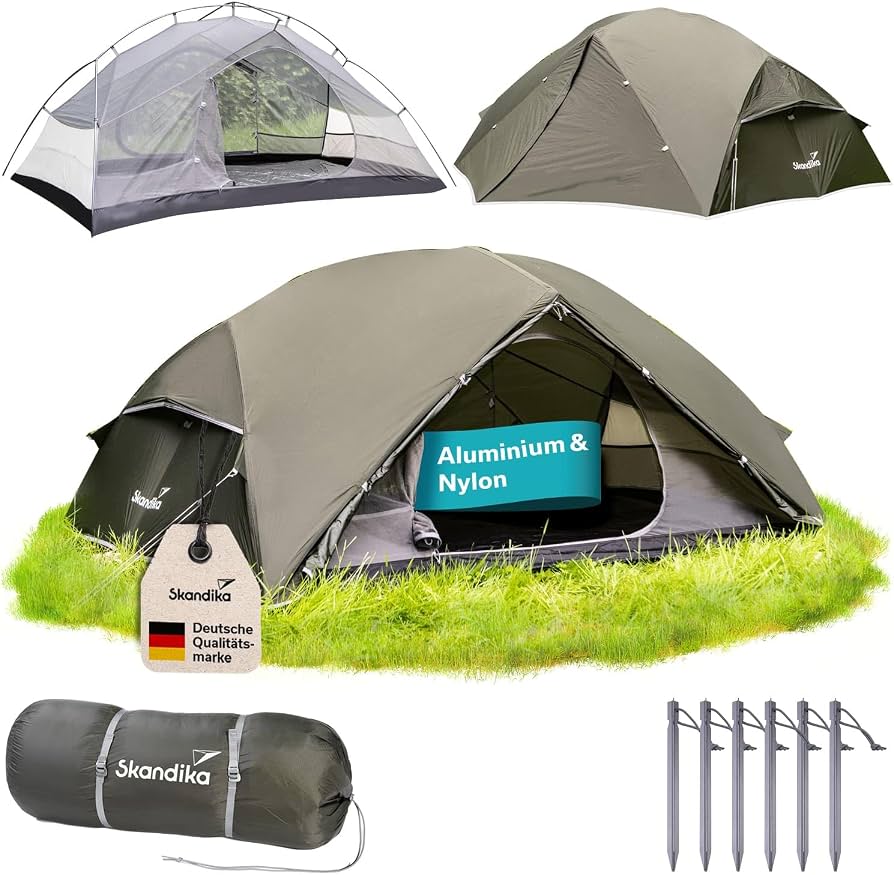 skandika-tent-636bxj-1.jpg Skandika trekkingtent Vatn | Kampeertent voor 2 personen, ultralicht, klein pakformaat, waterdicht, 3000 mm waterkolom, tenten 3 4 seizoenen, tunneltent | Trekking, wandelen, vissen, outdoor : Amazon.nl: Sport & outdoor - Afbeelding 1