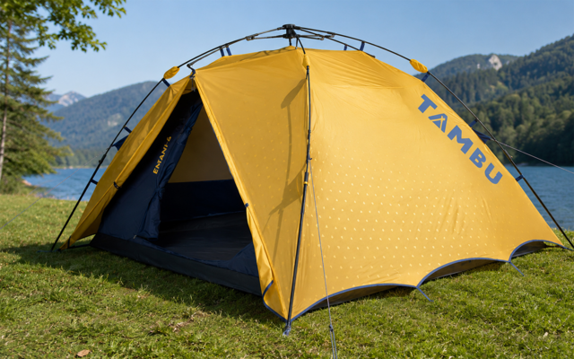 snel-opzetbare-tent-006xhv.png Tambu Emani 4 Snel op te zetten tent voor 4 personen gemaakt van gerecycled polyester 2.000 mm waterkolom - Afbeelding 1