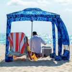 AMMSUN Strand Tent 5.5 x 5.5 Luifel Zon Shelter met Zandzak Ankers Aluminium Pole Winddicht Draagbare Zonnescherm : Amazon.nl: Sport & outdoor