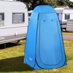 Outsunny Pop up Toilettent – 120x120x190 Cm – Waterdicht Polyester – Met Zakken – Voor Camping, Douche, Omkleden