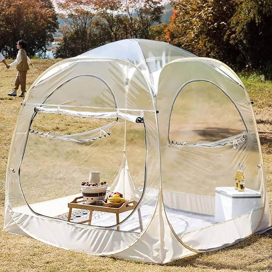 transparante-tent-334vwe-1.jpg Doorzichtige Tent Pop up Bubbeltent Voor Tuinhuisjes En Tuin Draagbare Iglotent, Stertent, Weerbestendig En Koudebestendig Transparante Kampeertent : Amazon.nl: Sport & outdoor - Afbeelding 1