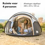 Pop Up Luxe Tent 2000MM waterkolom Cream 4 Persoons