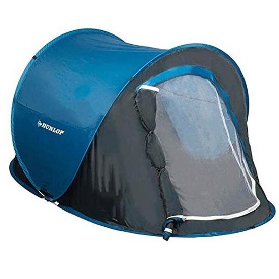 uitklap-tent-304ztk-1.jpg Dunlop Pop Up Tent Blauw/ Grijs/ Wit 2 Persoons - Afbeelding 1