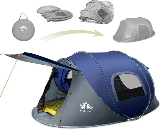 uitklap-tent-508gvh-1.jpg Pop up tent voor 2 3 personen, waterdicht, ademend, eenvoudige instelling voor... | bol - Afbeelding 1