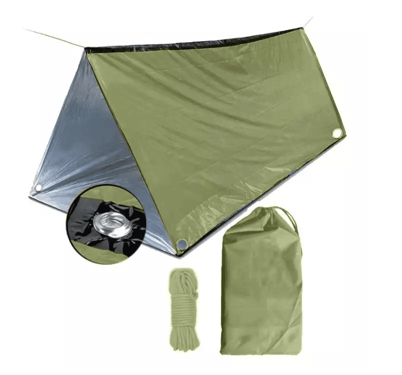 waterdichte-tent-951tmz.png Draagbare Waterdichte Lichtgewicht Emergency Survival Tent Groen - Afbeelding 1