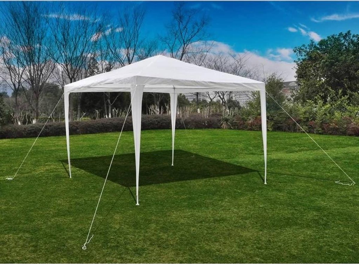 witte-tent-169aft-1.jpg Partytent Tuin 3x3 Wit Waterdicht Voor feesten en evenementen | bol - Afbeelding 1