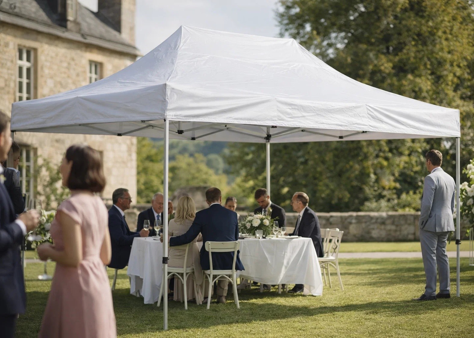 witte-tent-327ent-1.jpg 3x4,5 Master Aluminium Tent Wit Uw opvouwbare tent voor tuin en strand - Afbeelding 1